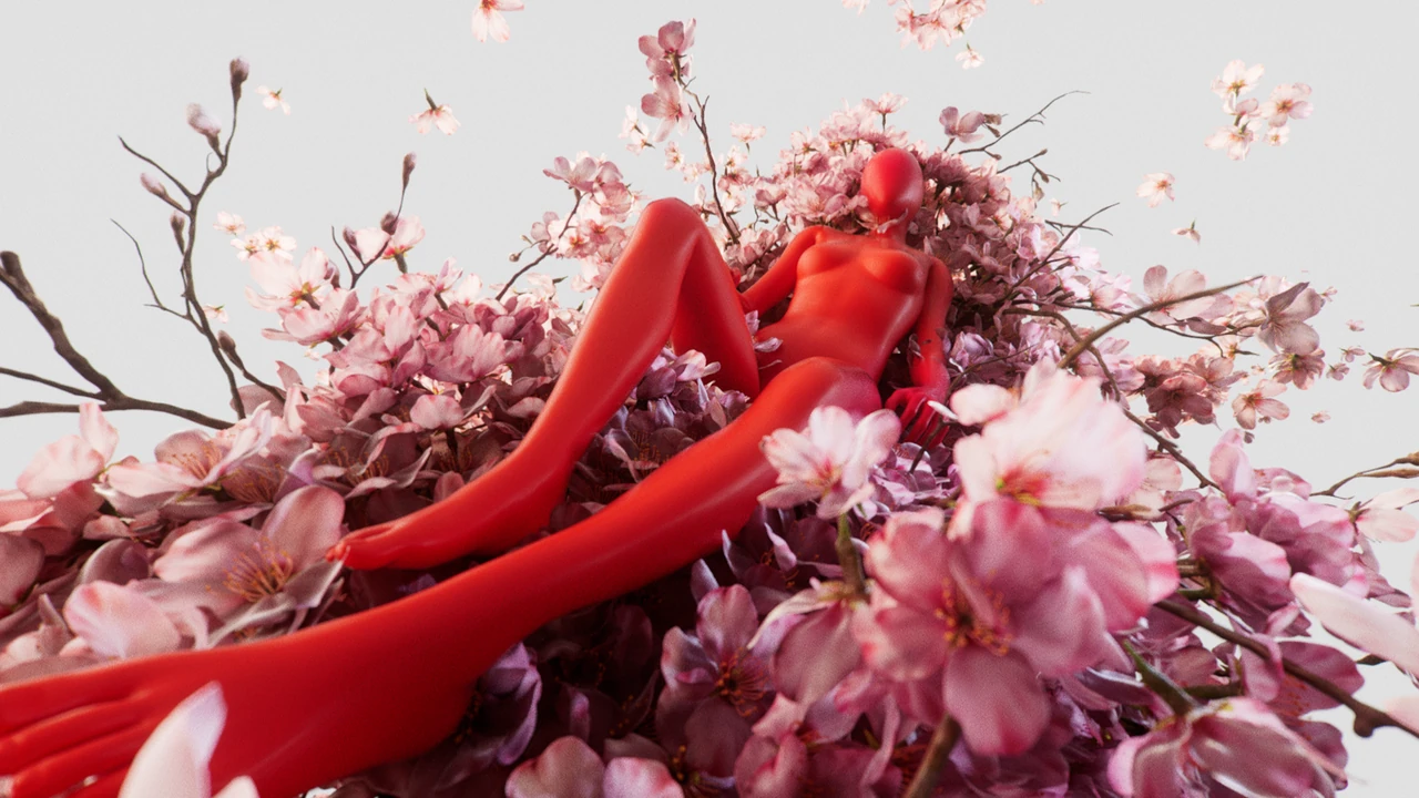 JAL Sakura seated artwork one
