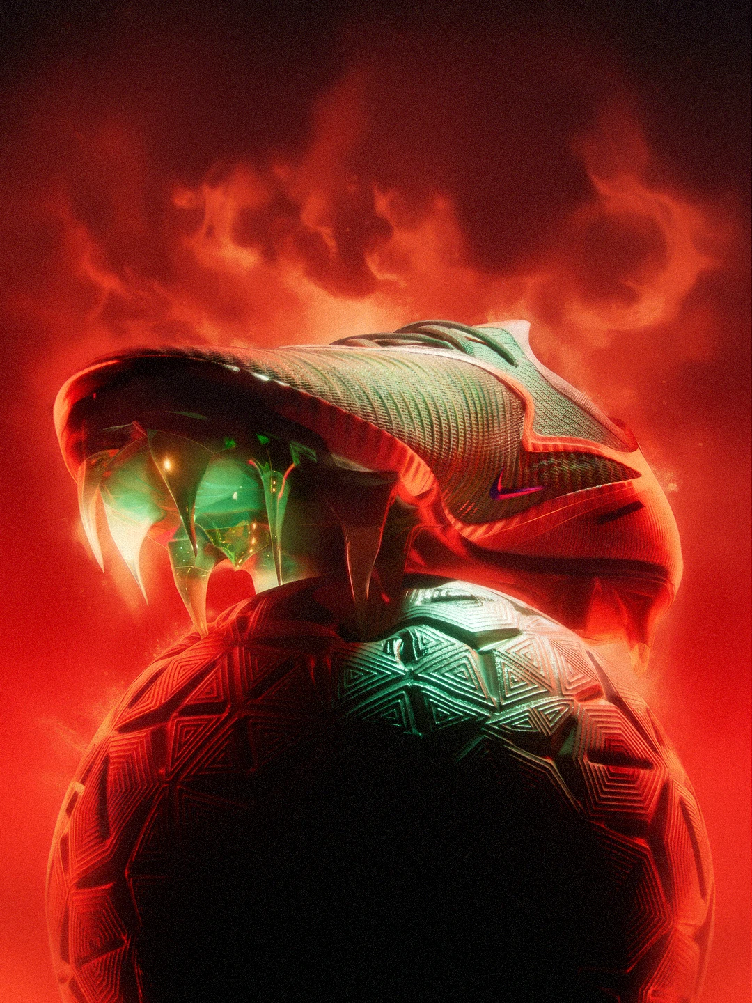 Nike Phantom boots and ball, view one